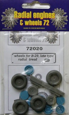 Radial Engines &amp; Wheels REW-72020 1/72 B-29 wheels set - late - radial tread (ACAD)