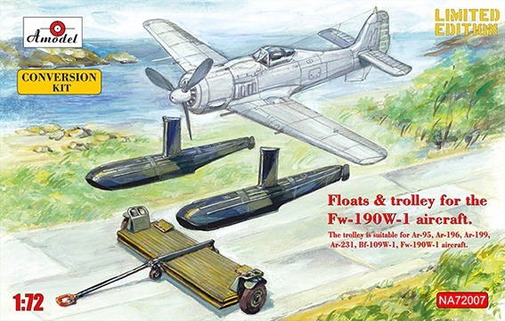 Amodel NA72007 Floats & trolley for Fw-190W-1 aircraft 1/72