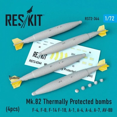 Reskit RS72-0344 Mk.82 Thermally Protected bombs (4 pcs.) 1/72