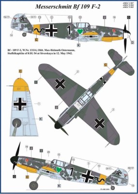 AML AMLC72001 Декали Bf 109 F-2 (incl. Маски) 1/72