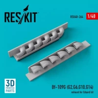 Reskit U48264 Bf-109G (G2,G6,G10,G14) exhaust (EDU) 1/48