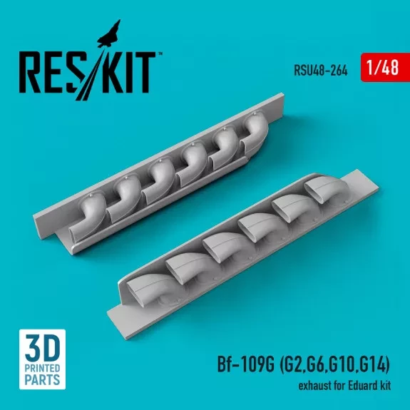 Reskit U48264 Bf-109G (G2,G6,G10,G14) exhaust (EDU) 1/48