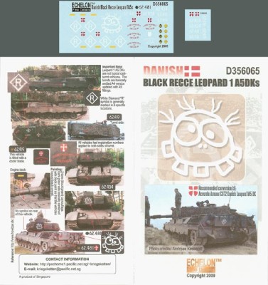 Echelon FD D356065 Danish Black Recce Leopard MBT 1 A5DKs 1/35