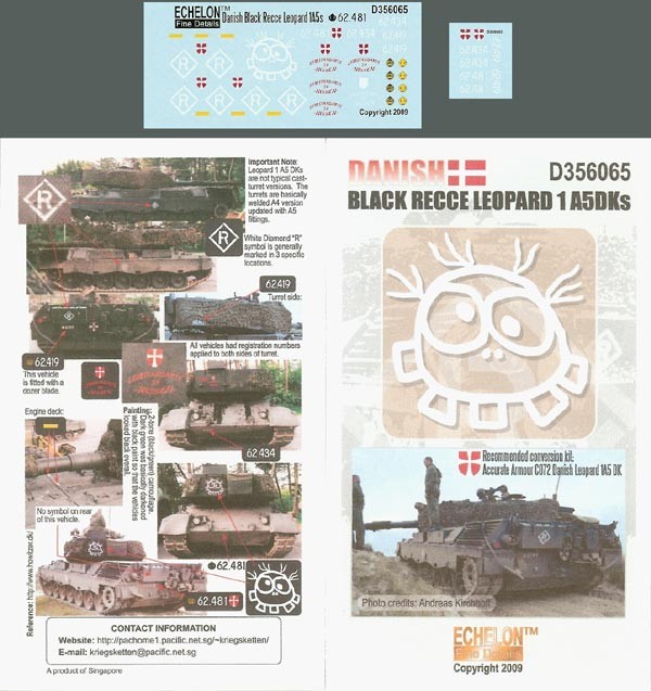 Echelon FD D356065 Danish Black Recce Leopard MBT 1 A5DKs 1/35