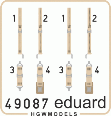 Eduard 49087 Seatbelts USN WWII beige SUPER FABRIC 1/48