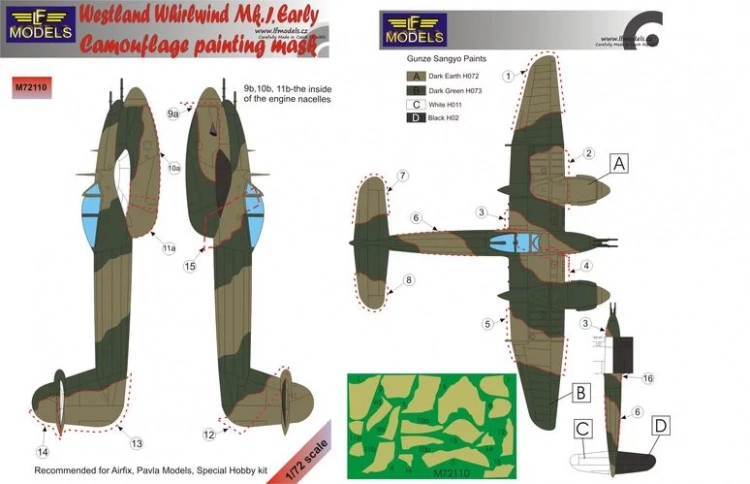 Lf Model M72110 Mask Westl.Whirlwind Mk.I early Camouflage p. 1/72