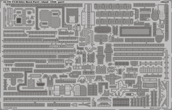Eduard 53170 CV-63 Kitty Hawk pt.1 - island 1/350