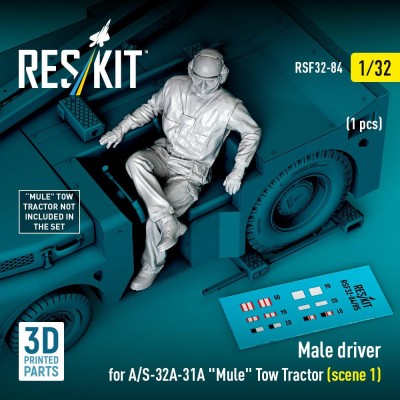 Reskit F32084 Male driver for A/S-32A-31A Mule Tow Tractor 1/32