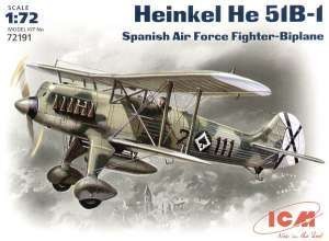 ICM 72191 Хейнкель Не-51 В-1, истребитель-биплан ВВС Испании 1/72