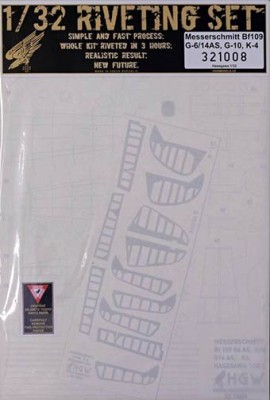 HGW 321008 Riveting Set Messerschmitt BF 109 (HAS) 1/32
