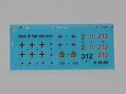 Foxbot Decals FB100-005 Pz.Kpfw.VI Tiger (middle and late production) 1/100