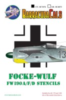 Barracuda Studios BC-72376 Focke-Wulf Fw-190A, Fw-190F, Fw-190D Airframe stencils 1/72