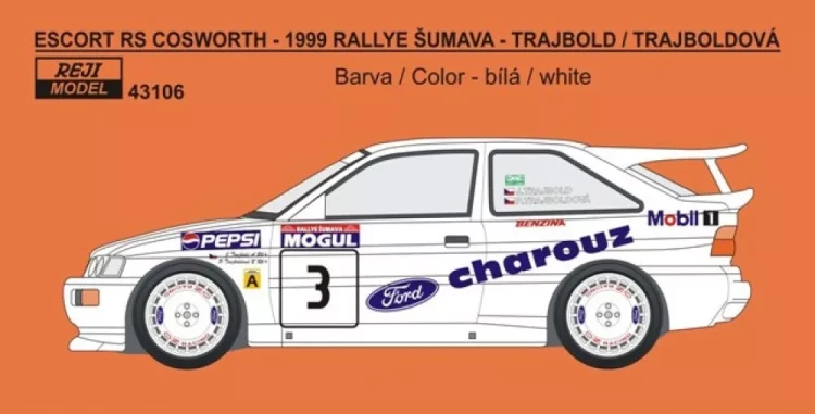 Reji Model 43106 Ford Escort RS Cosworth Rallye Sumava 1999 1/43