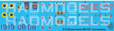 HAD 72263 Decal Destroyed Su-25s 'WAR LOSSES' 1/72