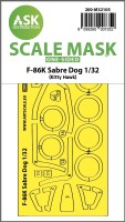Art Scale 200-M32105 North-American F-86K Sabre Dog - wheels and canopy frame paint masks (outside only) 1/32