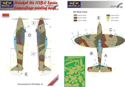 Lf Model M72112 Mask He 112B-0 Spain Camouflage paint. (LF) 1/72