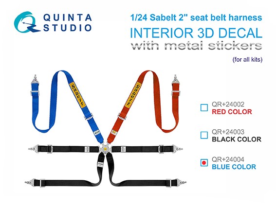 Quinta studio QR+24004 Комплект ремней Sabelt 2", синего цвета (с метал. пряжками) (для всех моделей) 1/24