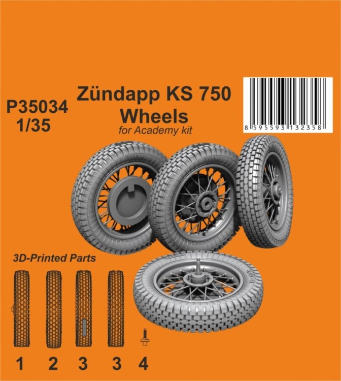CMK P35034 Zundapp KS 750 Wheels (ACAD) 3D-Print 1/35