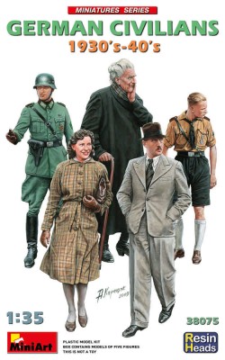 Miniart 38075 German Civilians 1930-40s (w/ resin heads) 1/35