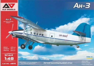 A&amp;A Models 48015 An-3 Turboprop Utility Biplane (2x camo) 1/48