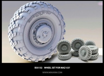Miniarm 35132 МАЗ-537 - колеса, 8 шт 1/35