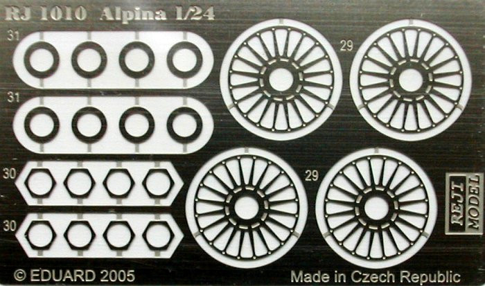 REJI MODEL DECRJ1010 1/24 Wheels wire - Alpina 15'' (Photoetched parts)