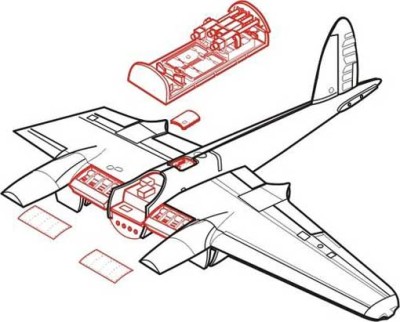 CMK 7047 Mosquito Mk. IV - detail set for HAS 1/72