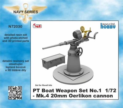 CMK N72030 PT Boat Weapon Set Mk.4 20mm Oerlikon cannon 1/72