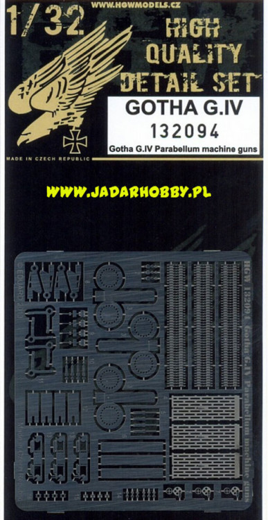 HGW 132094 Gotha G.IV Parabellum MG PE SET 1/32