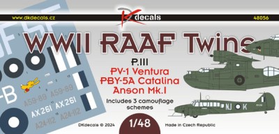 Dk Decals 48056 WWII RAAF Twins Part III (3x camo) 1/48