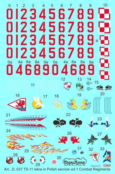 Model Maker Decals D72037 PZL TS-11 'Iskra' in Polish service vol.1 1/72