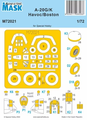 Special Hobby M72021 Mask for A-20G/K Havoc/Boston (SP.HOBBY) 1/72