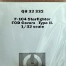 Quickboost QB32332 F-104 Startfighter FOD covers - type II (ITA) 1/32