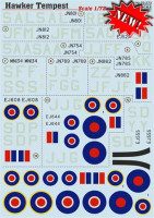 Print Scale 72-273 Hawker Tempest (wet decals) 1/72