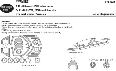 New Ware NWA-M1183 Mask T-45A/C Goshawk BASIC (KIN) 1/48