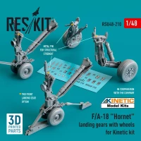 Reskit U48210 F/A-18 'Hornet' landing gears w/ wheels (KIN) 1/48