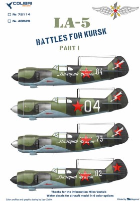 Colibri decals 72114 La-5 Part I 1/72