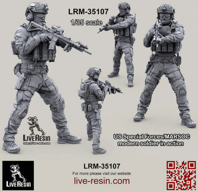 LiveResin LRM35107 Боец СОФ/МАРСОК - 6 1/35