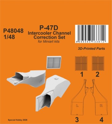 CMK P48048 P-47D Intercooler Channel Correct.Set (MINA) 1/48