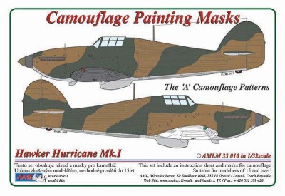 AML AMLM33016 Камуфляжные маски Hawker Hurricane Mk.I 'A' 1/32