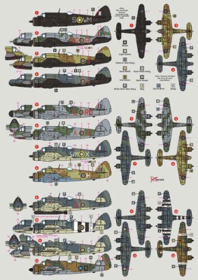 Dk Decals 48010 Br.Beaufighter - RAF&amp;Comm.serv. (12x camo) 1/48