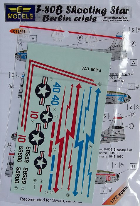 LF Model C72161 Decals F-80B Shooting Star Berlin crisis (SW) 1/72