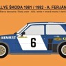 Reji Model 43111 Renault 5 Turbo Rallye Skoda 1981/1982 1/43