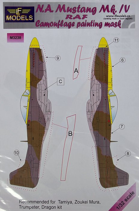 LF Model M3238 Mask N.A. Mustang Mk.IV RAF (TAM/TRUMP/DRAG) 1/32