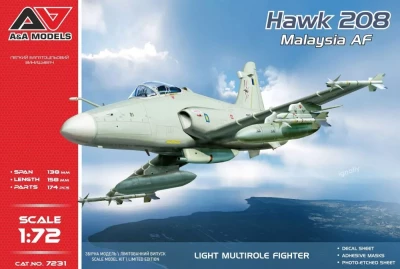 A&amp;A Models 72031 Hawk 208 light fighter Malaysian AF (3x camo) 1/72