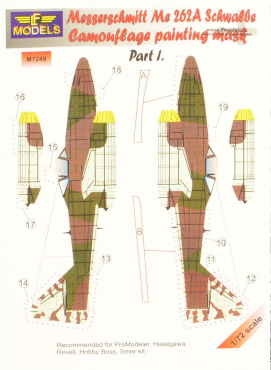 LF Model M7248 Mask Me262A Schwalbe (HAS/HOBBY/REV) Part I. 1/72