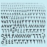 Star Decals 35-C1011 Arabic numerals #1. Generic BLACK numbers in 7 sizes and styles 1/35