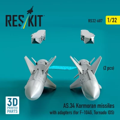 Reskit RS32-607 AS.34 Kormoran missiles w/ adapters (2 pcs.) 1/32
