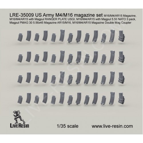LiveResin LRE35009 M4/16 magazine set 1/35