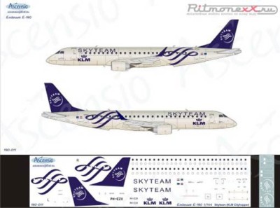 Ascensio 190-011 Embraer Embraer 190 Skyteam (KLM Cityhopper) 1/144